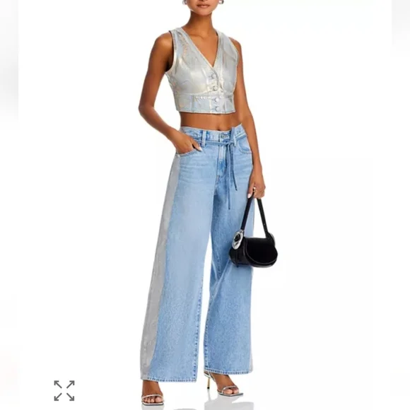 Levi's Mona Metallic Denim Corset Vest NWT Size XS - Picture 5 of 5